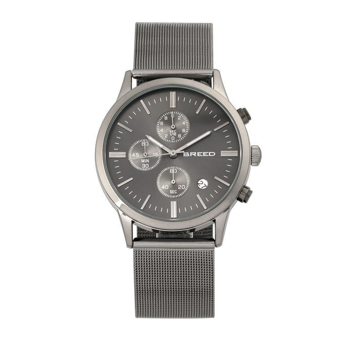 Breed Espinosa chronograaf mesh-armband horloge met datum
