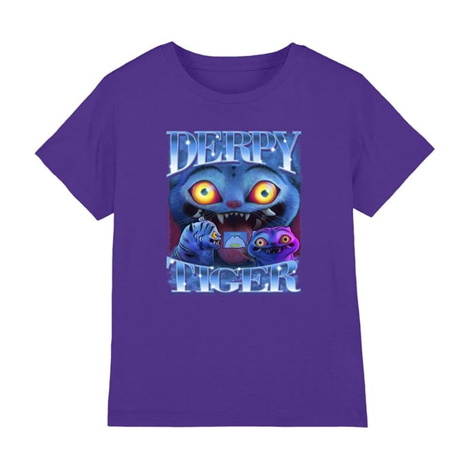 K-Pop Demon Hunters Kinderen Derpy Tiger T-Shirt (Paars)