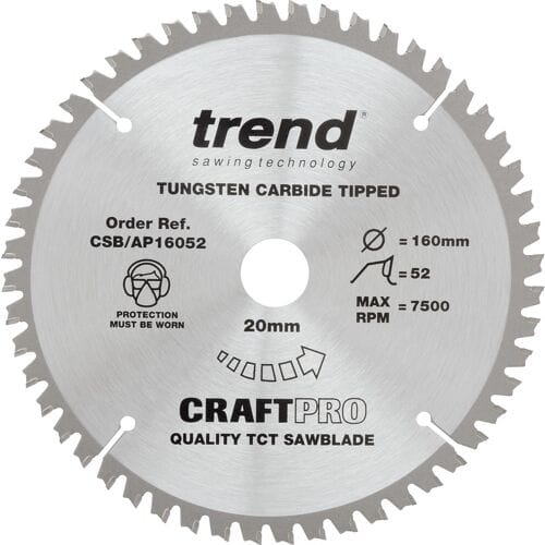 Trend AP cirkelzaagblad 160x20x2,2mm 52T