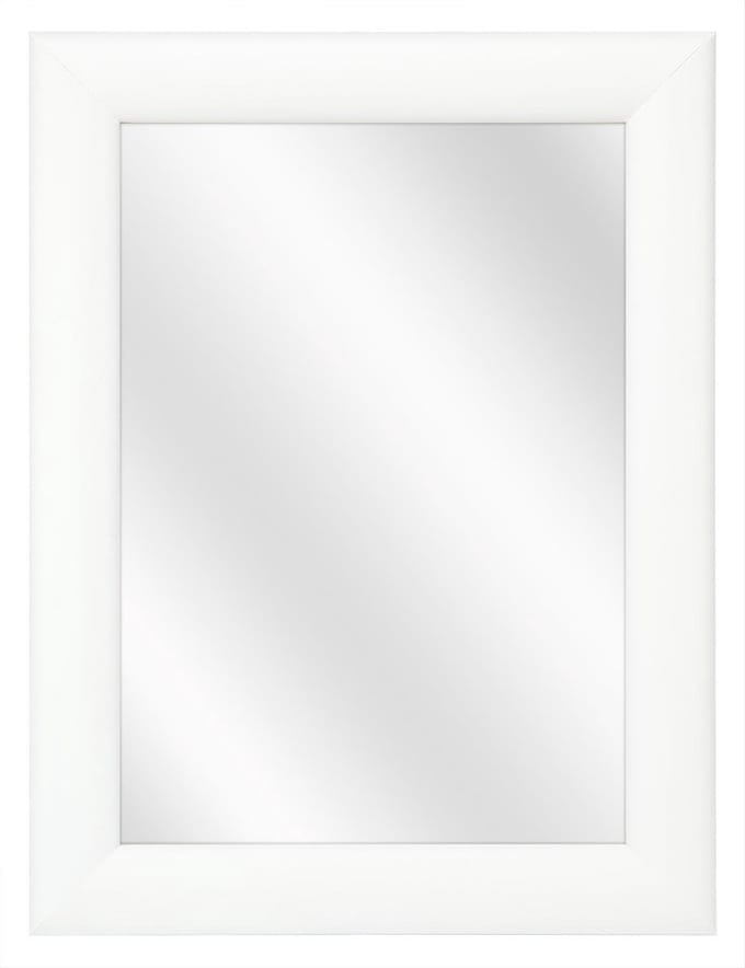 Spiegel met Ronde Houten Lijst - Wit - 30x40 cm