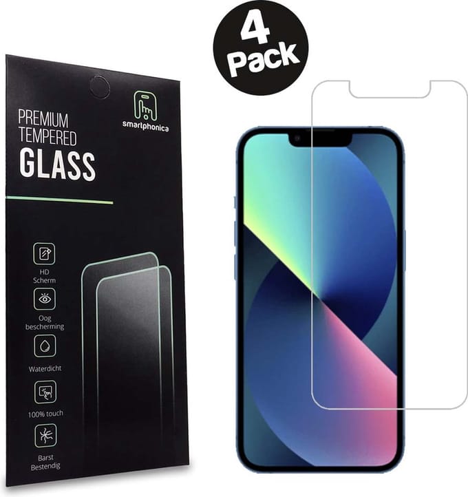 iPhone 13 PRO MAX Screenprotector Tempered Glass Met Notch - Beschermglas Voor iPhone 13 PRO MAX Met Inham - 4 Stuks - Smartphonica