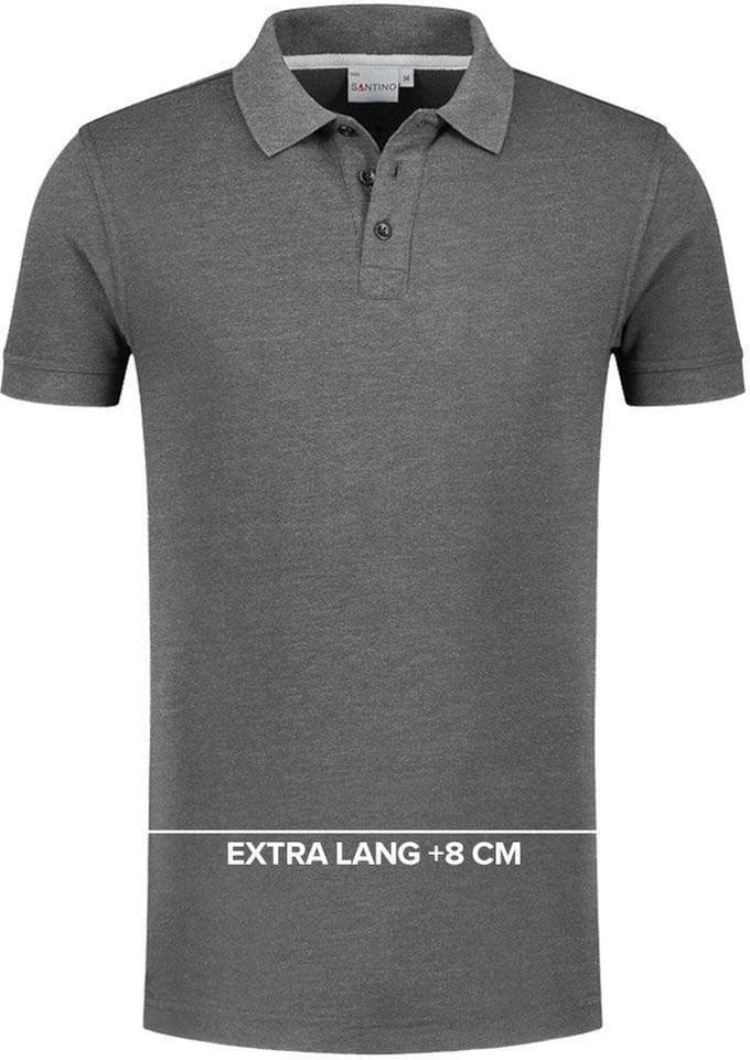 SANTINO MAX+ EXTRA LANG Poloshirt L / zwart/donker grijs