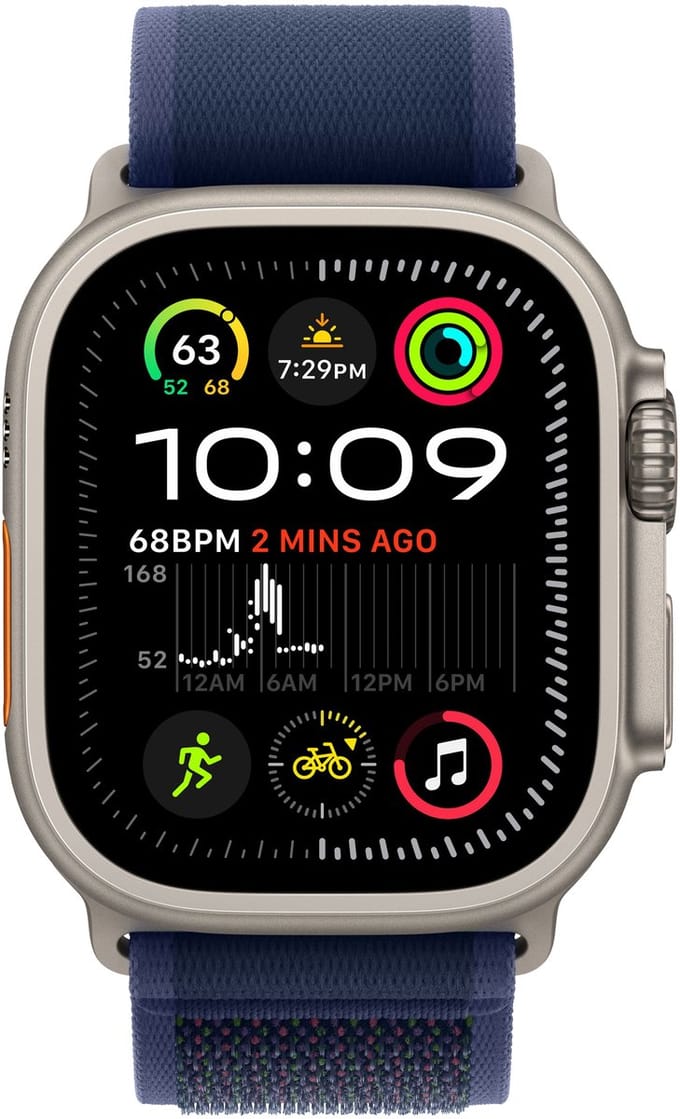 Apple Watch Ultra 2 GPS + Cellular 49mm Natural Titanium Case with Blue Trail Loop - M/L