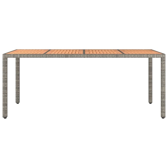 vidaXL - Tuintafel - met - houten - blad - poly - ratten - en - acaciahout - grijs