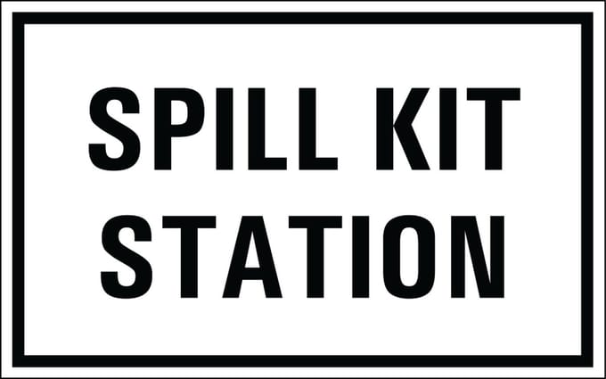 Spill kit station sticker 320 x 200 mm