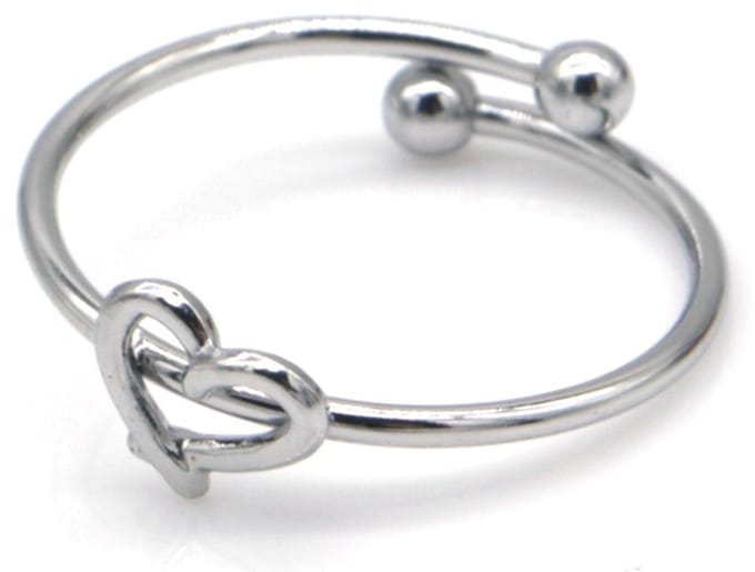 RVS ring hart - verstelbaar - Zilver – valentijn – cadeau