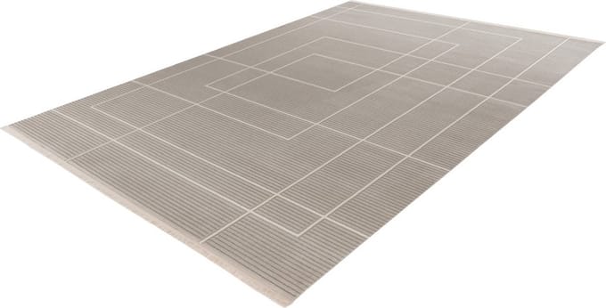 Lalee Elif Japandi stijl vloerkleed 3d effect hooglaag cirkels reliëf laagpolig karpet 200x290 cm zilver