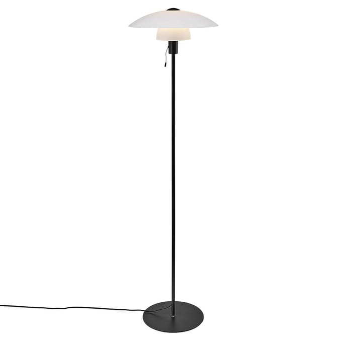 Nordlux Vloerlamp Verona, frame zwart, kap opaal