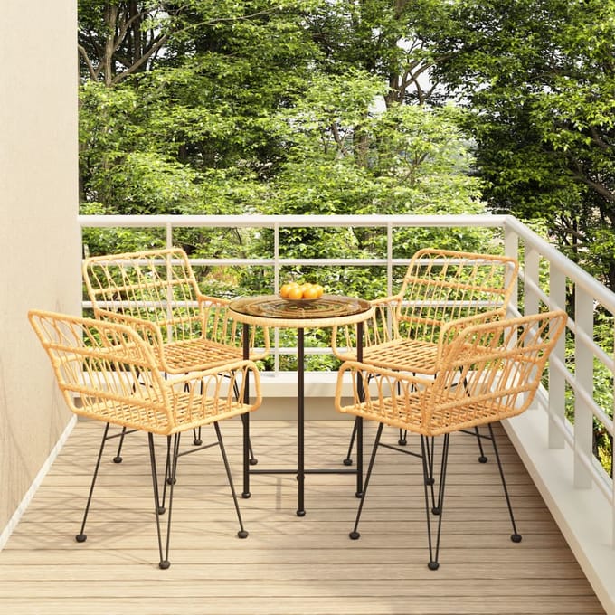 vidaXL - 5-delige - Tuinset - poly - rattan