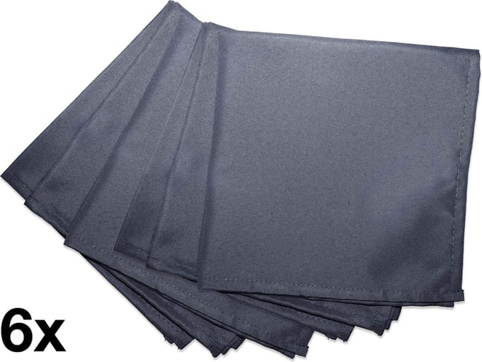 Wicotex - Servetten Polyester 40x40cm Donkergrijs 6 stuks