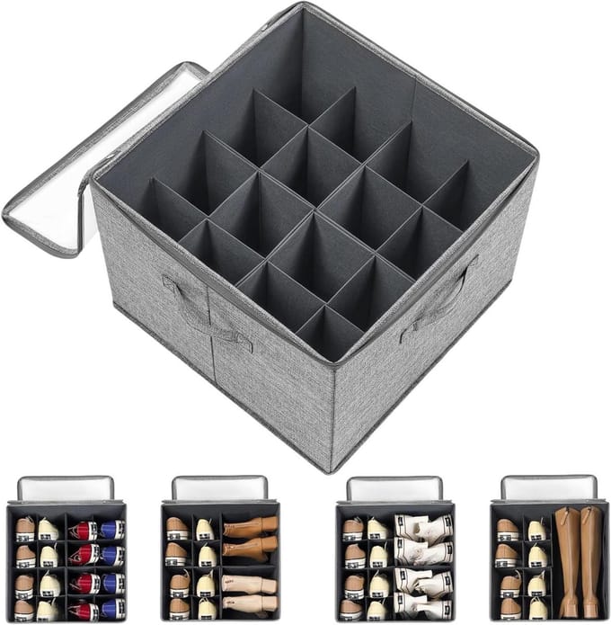 Schoenenorganizer - Ruimtebesparend - Grijs - 16 Rasters