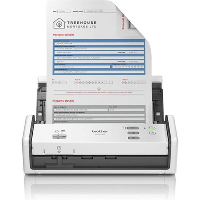 Brother ADS-1300 documentscanner, 30 ppm, duplexfunctie, USB-C, Wi-Fi Direct, wit