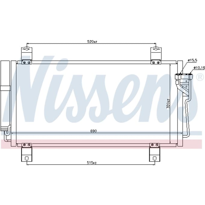 Condensator, airconditioning NISSENS 940032