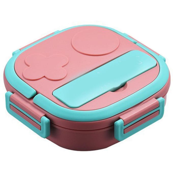 Lunchbox met meerdere compartimenten Voedselcontainer Grote capaciteit Roestvrij staal voor thuis buiten 2 3 Compartment roze