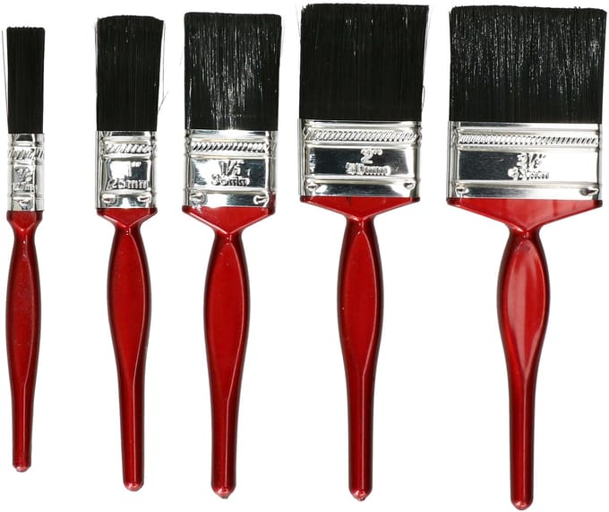 Benson Verfkwasten set - 5-delig - plat - verschillende breedtes - smal - kunststof