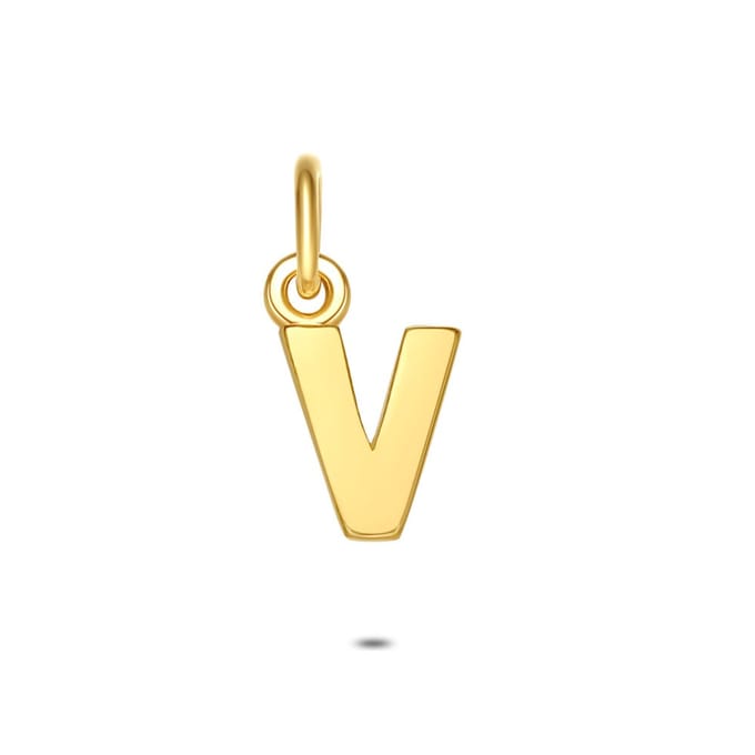 Twice As Nice Hanger in 18kt verguld zilver, letter V