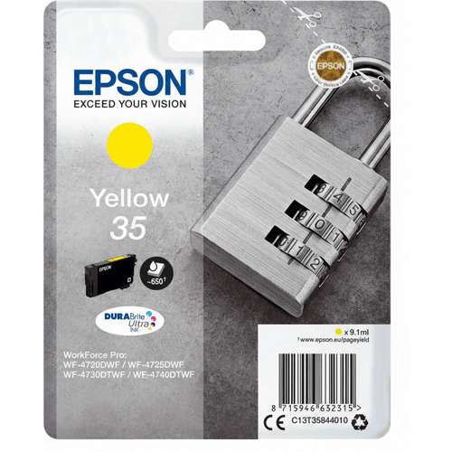 Epson Padlock enkele verpakking geel 35 DURABrite Ultra inkt