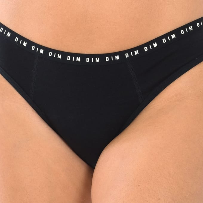 Wasbare menstruatieslip in zwart biologisch katoen Medium flow DIM PROTECT