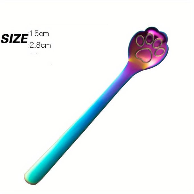 1 STKS Creatieve Leuke Kattenpoot Roestvrij Staal Lepel Hol voor IJs Koffie Thee Dessert Lepel Keuken Tafelgerei Accessoires