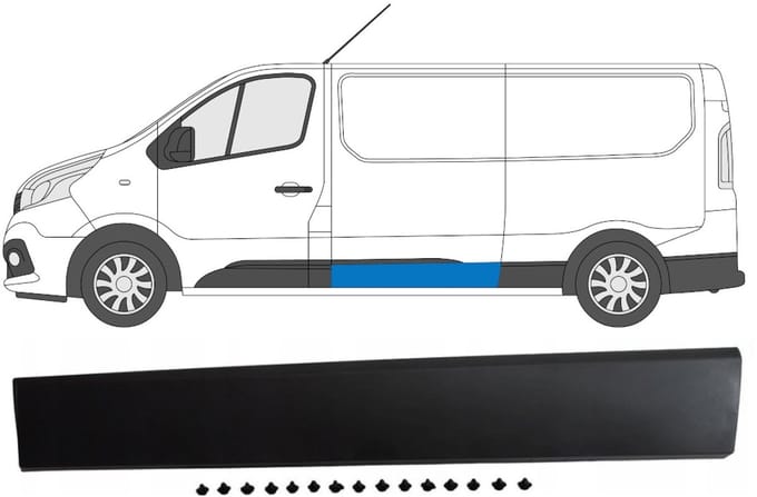 Zijlijst sierlijst voor Opel Vivaro 2014-2019 / Links