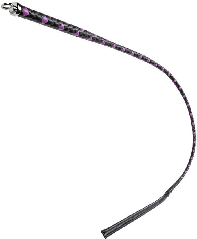 RISE - BDSM Zweep - Feather Slim Single Tail - Zwart/Paars