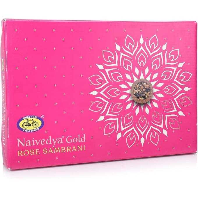 Cycle Pure Naivedya Gold Rose Sambrani Dhoop Tasses 18 Pièces Avec Support Sans Charbon Pour Puja pink