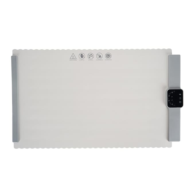 Plateau chauffant électrique pliable et portable en silicone pour buffets et fêtes. noir