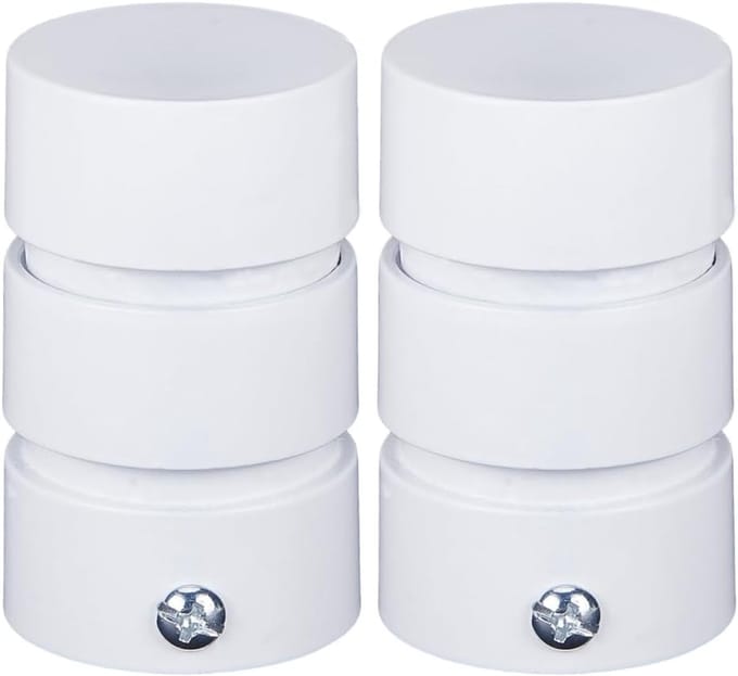 2x Decoratieve Eindkappen voor Gordijnroede 28mm Aluminium Wit