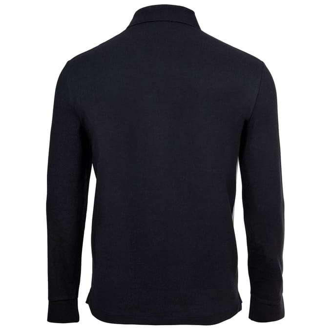 Printed Long Sleeve Polo Shirt - Blue
