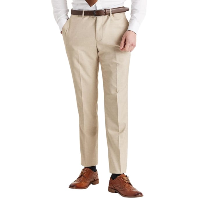 Beige lichtgewicht zomerbruiloftsfeestbroek voor heren