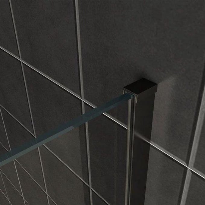 Inloopdouche 100x200 cm – Douchewand Mat Zwart – Rookglas – 8 mm Veiligheidsglas – Antikalk Coating