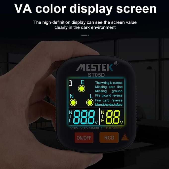 30-250V draagbare digitale stopcontacttester Detector RCD-spanningstester Grondpolariteit Fasecontrole US Plug
