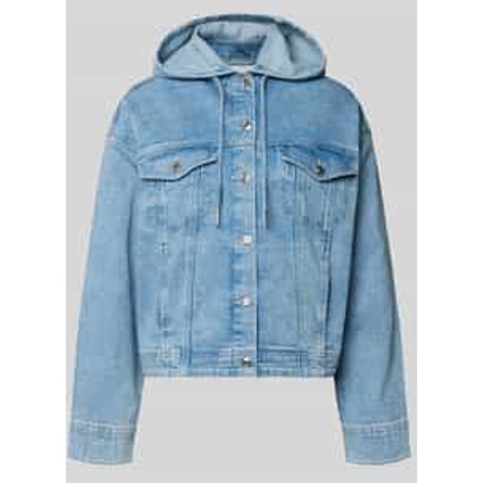 relaxed fit jeansjack van katoenmix