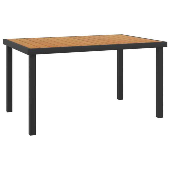 vidaXL - Tuintafel - 140x90x74 - cm - aluminium - en - HKC - bruin