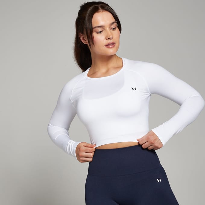 MP naadloze croptop met lange mouwen voor dames - Wit - M