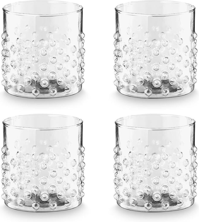vtwonen - Basic - Set van 4 - Waterglazen - Transparant - Waterglas - Glas - 350ml