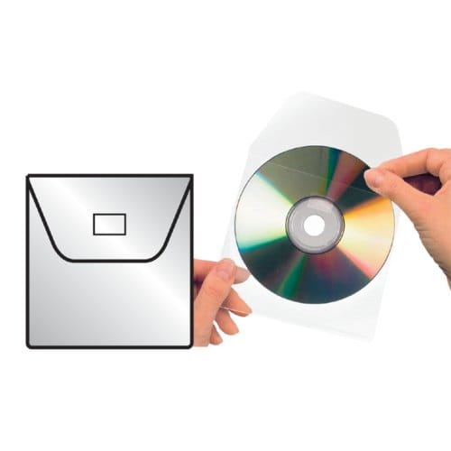 CD/DVD-Hülle Djois 127x127mm mit transparenter Klappe 25 Stück