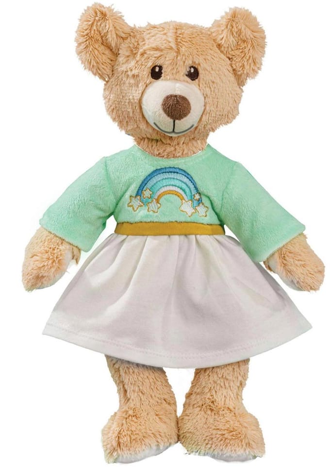 Heless knuffel teddybeer pluche regenboog 22cm speelgoed.