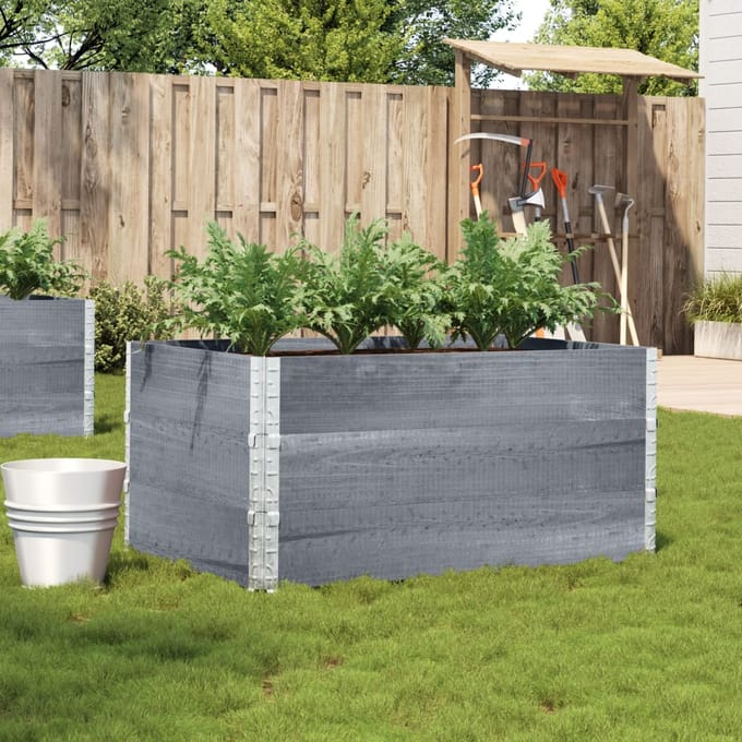 vidaXL - Plantenbak - 120x80 - cm - massief - grenenhout - grijs