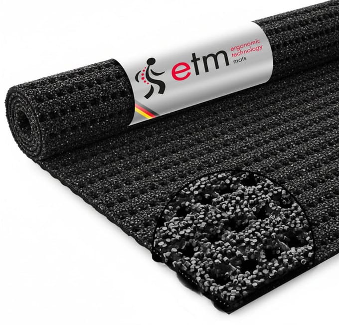 FLOORDIREKT Deurmat - Tegen gladheid - Granulaat gecoat - Antraciet - 120 x 100 cm