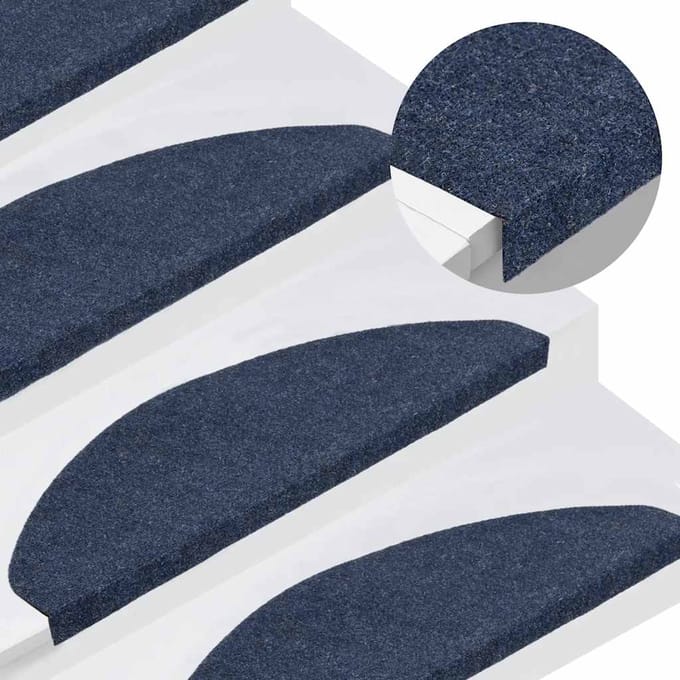 vidaXL - Trapmatten - zelfklevend - 15 - st - 65x22,5x3,5 - cm - blauw