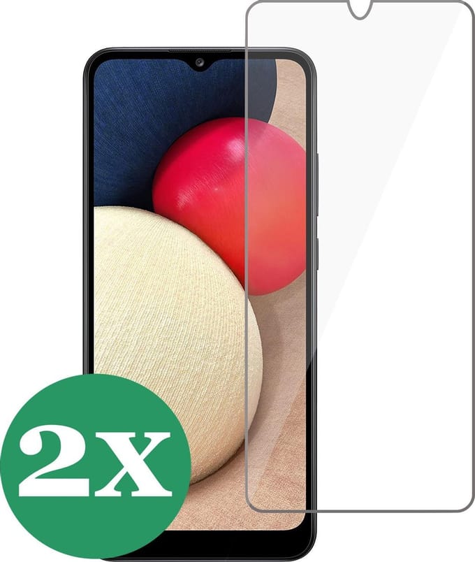 Screenprotector geschikt voor Samsung Galaxy A02s - Screen Protector Glas - 2 Stuks