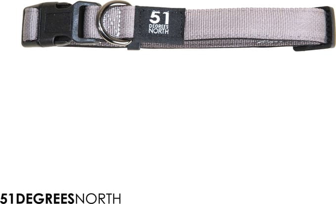 51 Degrees North - Wanderful - Collar - Nylon - Flat - Light Grey - 39-65cmx25mm