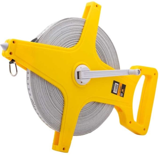 Topgear Landmeter - 100 meter - Glasfiber - Geel - Compact en Lichtgewicht