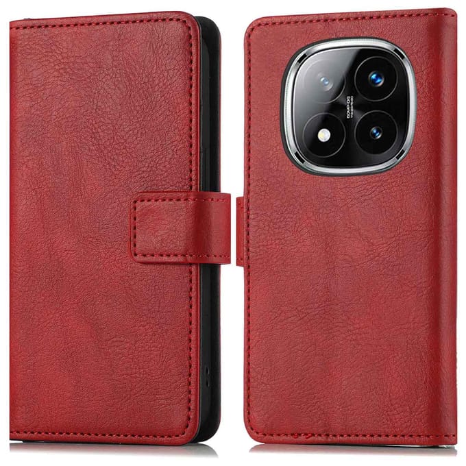 imoshion Hoesje - Geschikt voor Xiaomi Redmi Note 14 Pro 5G - Luxe Bookcase - Rood