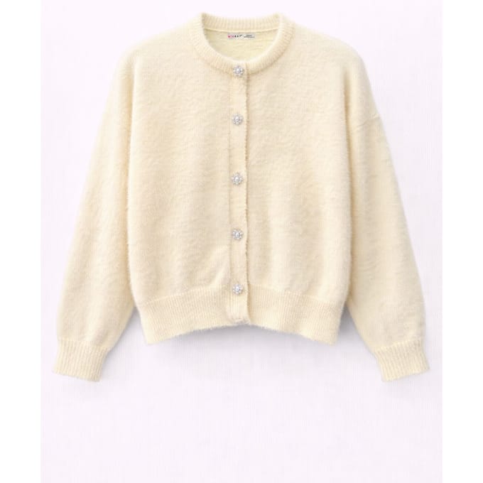 Oversized Jacquard Knopen Cardigan