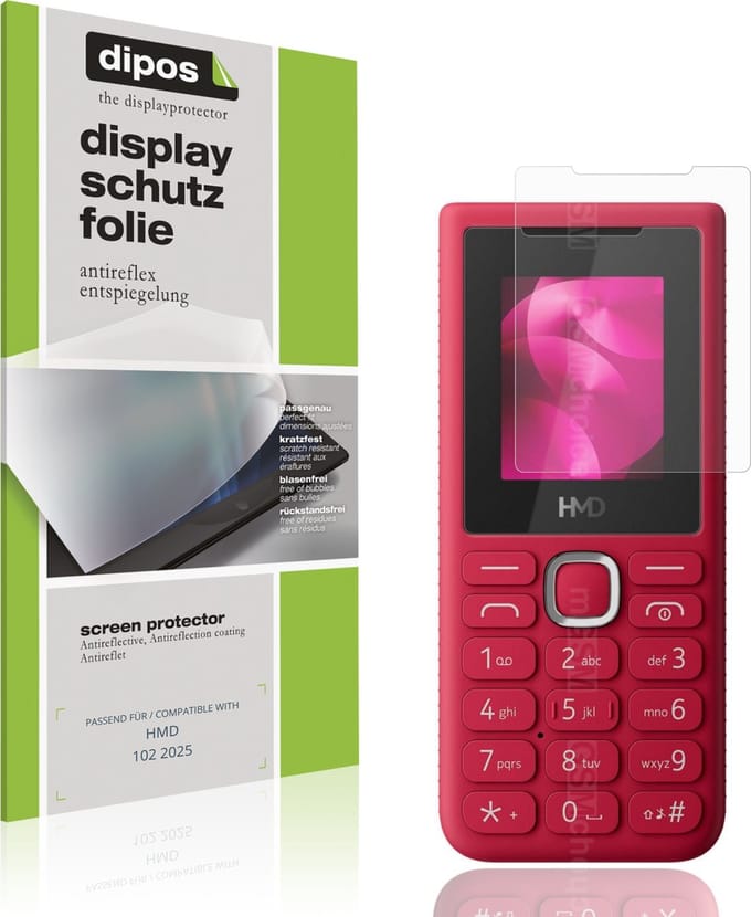 dipos – 4x Matte Beschermfolie geschikt voor HMD 102 2025 | Krasbestendige & antireflecterende Screenprotector Ultra-Thin