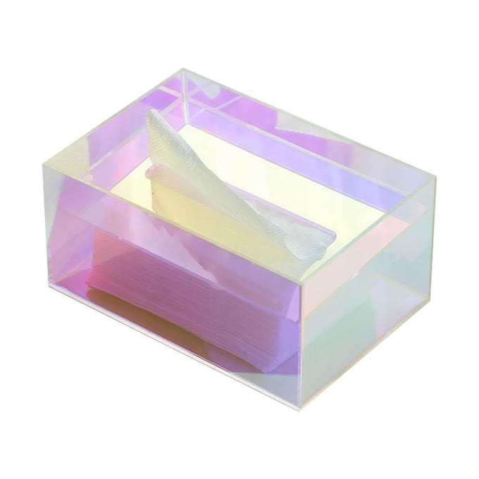 Tissueboxhouder Acryl Opbergruimte Grote Capaciteit Servettenbox voor Wasruimte Woonkamer pink