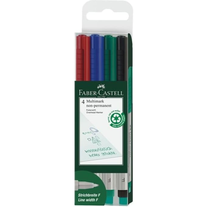 Faber-Castell multimarker - non-permanent - lijnbreedte F - 4 stuks - FC-151404