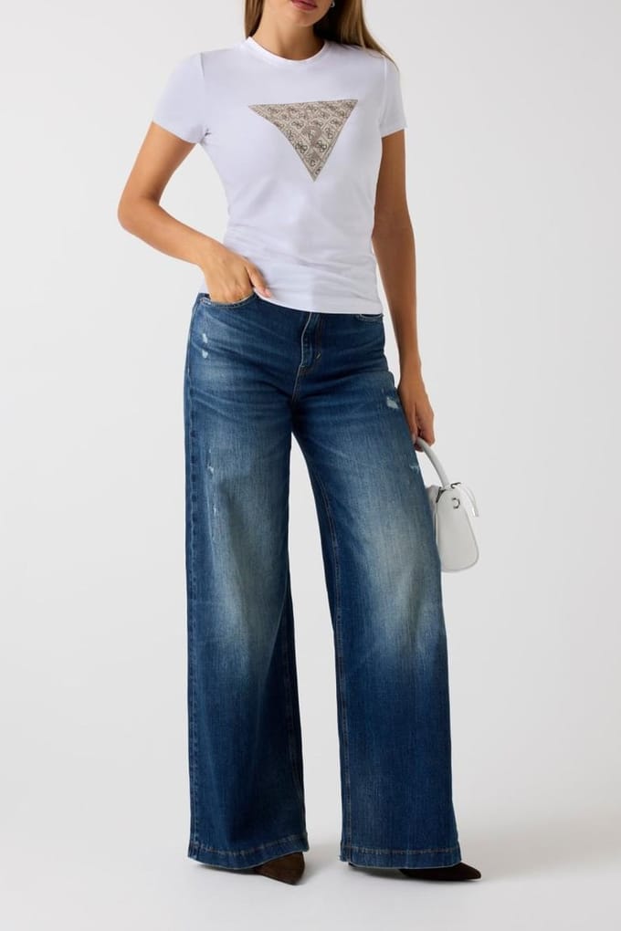 GUESS Ss Cn Jackie Tee Pure White Taglia: XS | Maglie Sportivi Outlet | Donna | Bianco
